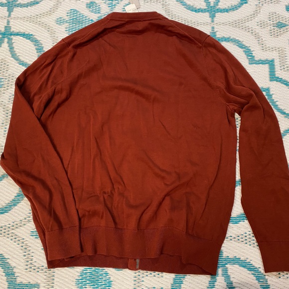 Men’s Red Cardigan LandsEnd - Picture 2 of 5